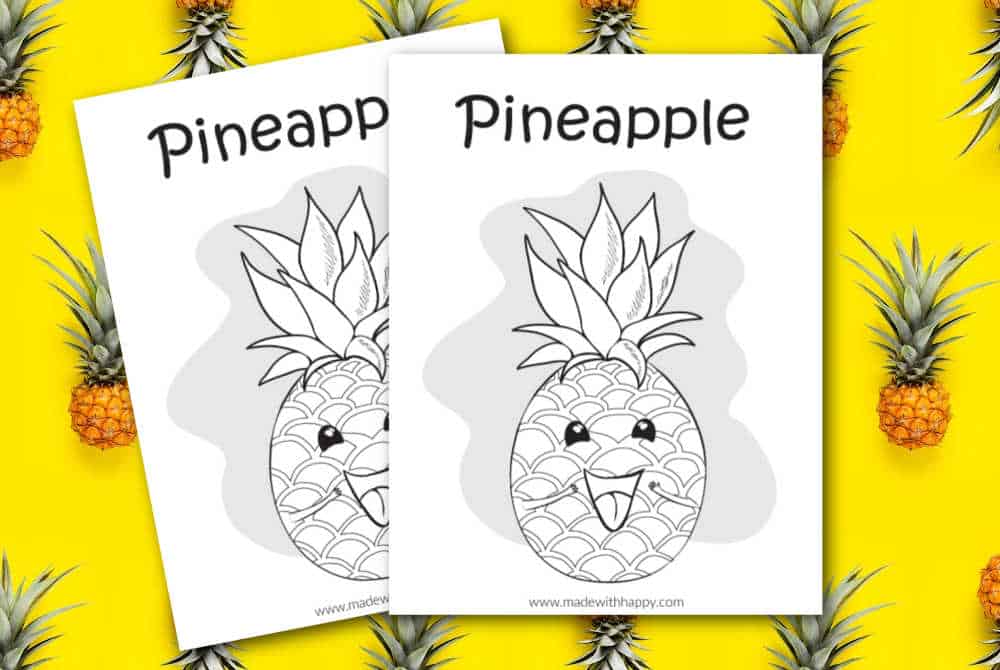 Free printable pineapple coloring page