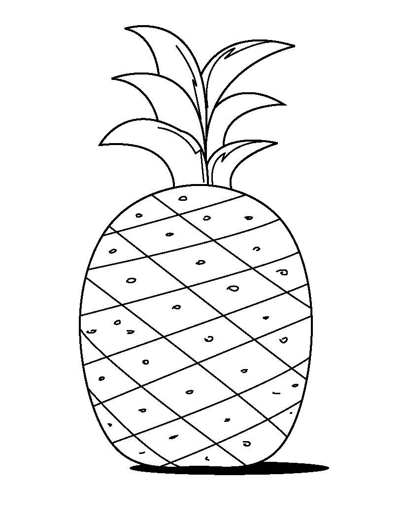 Free printable pineapple coloring pages for kids