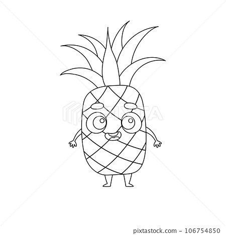 Coloring page funny pineapple coloring book