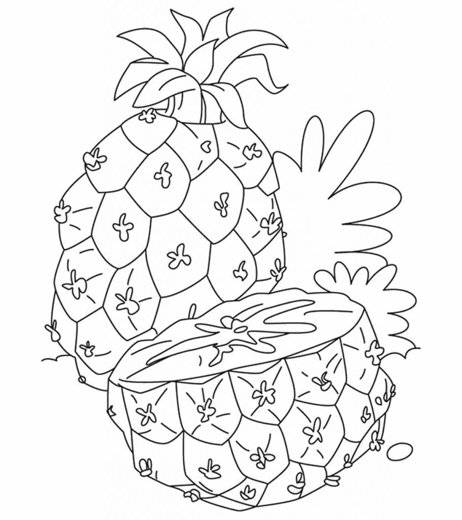 Best pineapple coloring pages for toddlers