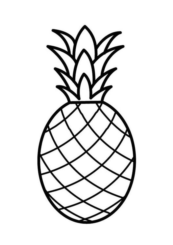 Printable pineapple coloring pages pdf