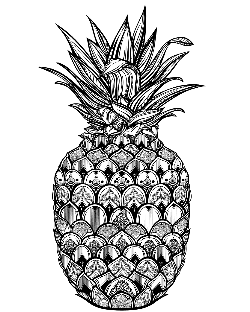 Pineapple pictures to color de