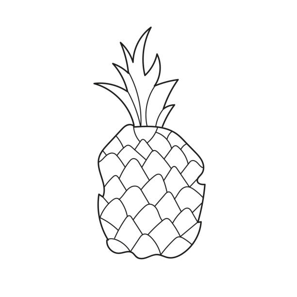 Simple coloring page the pineapple to be colored coloring book to educate kids stock illustration