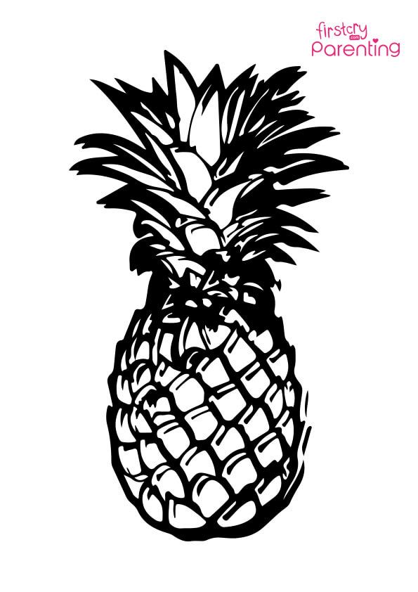 Pineapple coloring page for kids