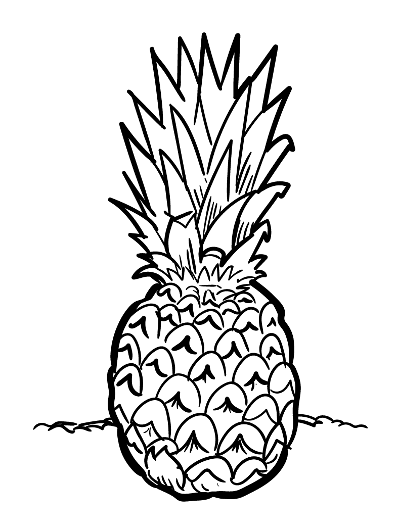 Pineapples coloring pages printable for free download