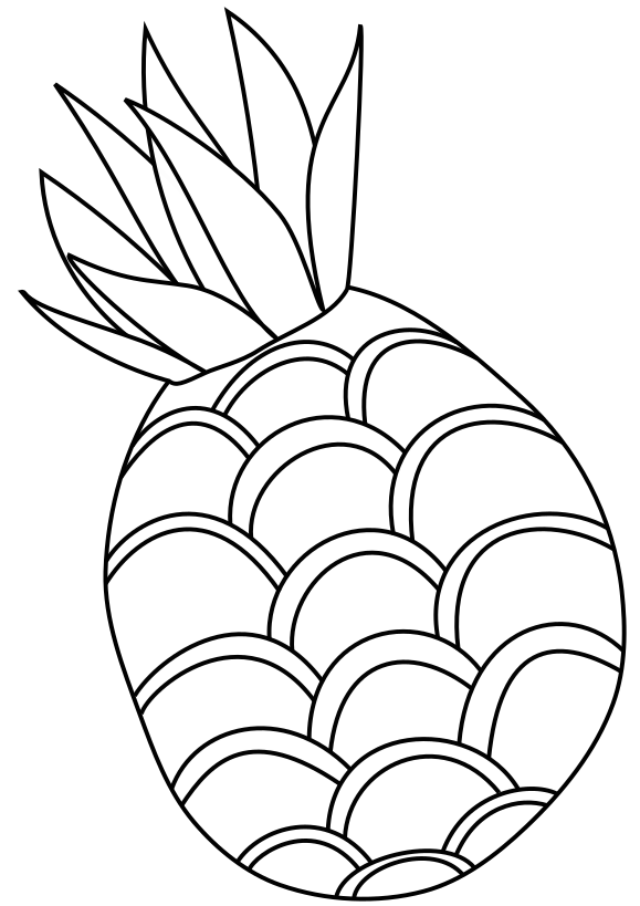 Pineapple drawing for coloring page free printable nurieworld