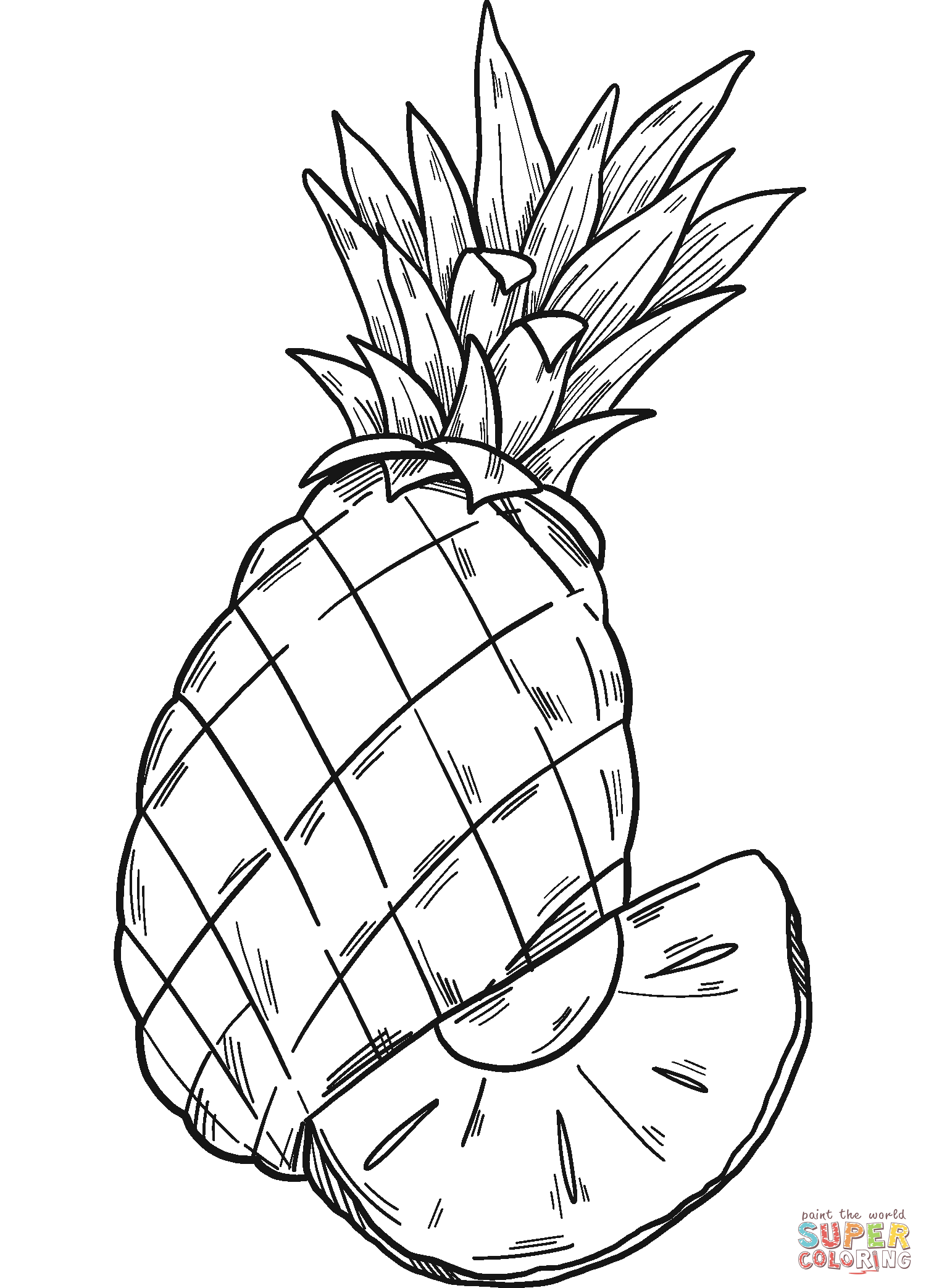 Pineapple coloring page free printable coloring pages