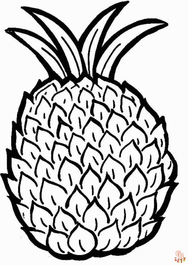 Pineapple coloring pages fun and free printable sheets for kids