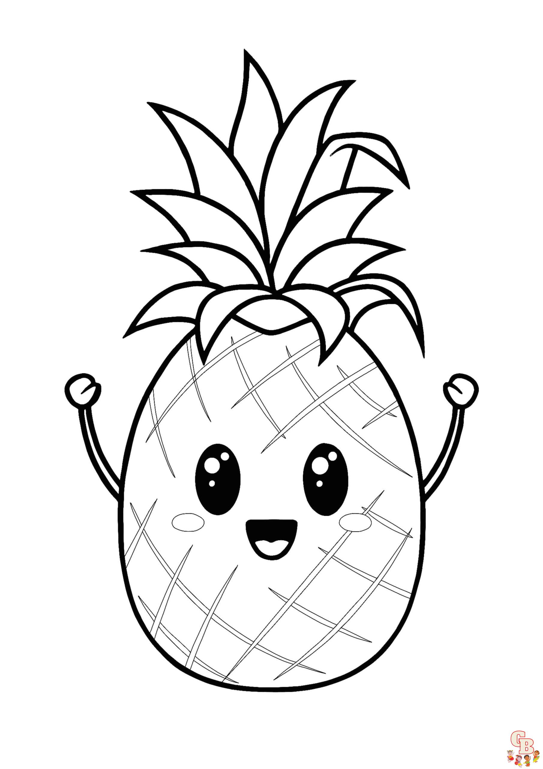 Pineapple coloring pages fun and free printable sheets for kids