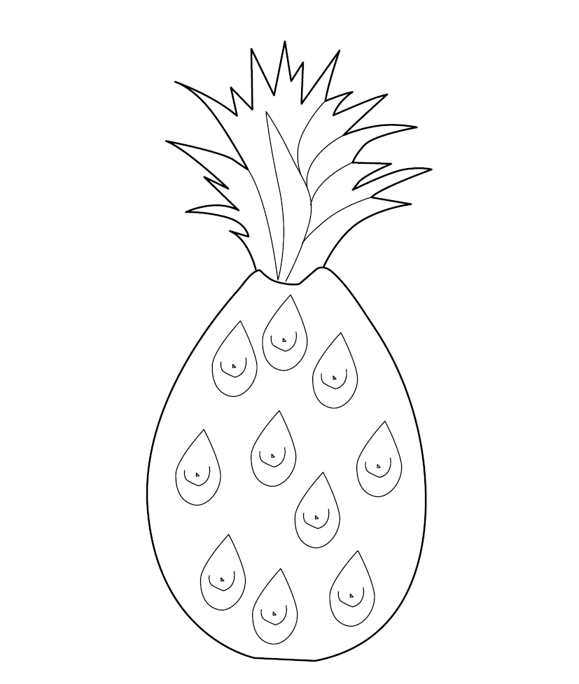 Pineapple colouring picture free colouring book for children â monkey pen store