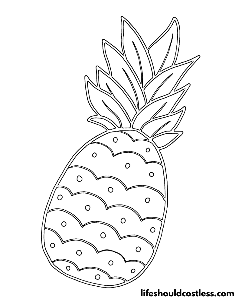 Pineapple coloring pages free printable pdf templates