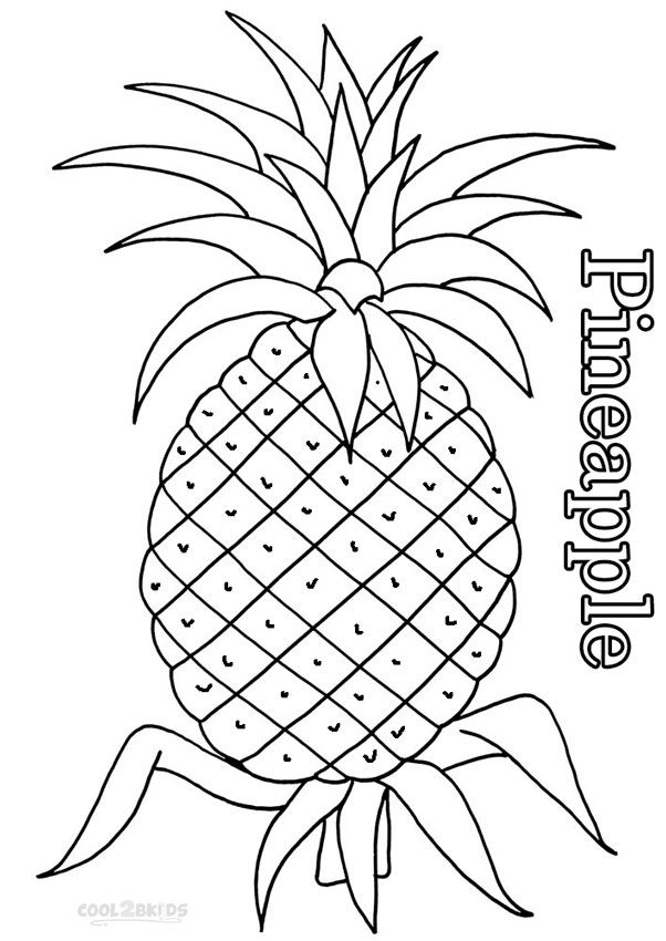 Printable pineapple coloring pages for kids coolbkids cute coloring pages coloring pages for kids fruit coloring pages