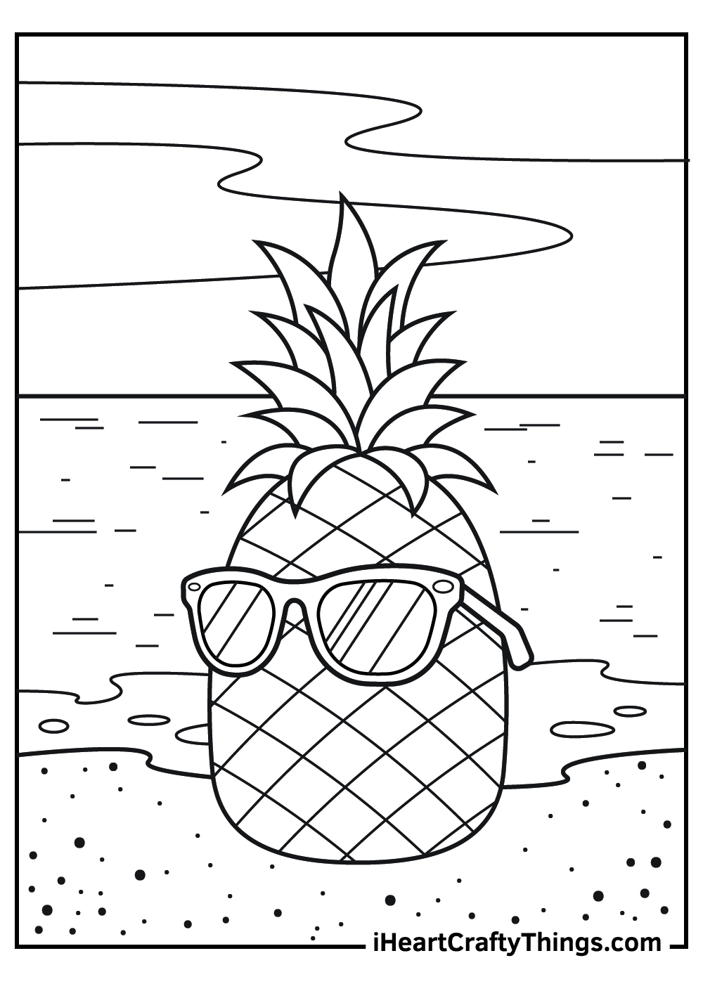 Pineapple coloring pages free printables