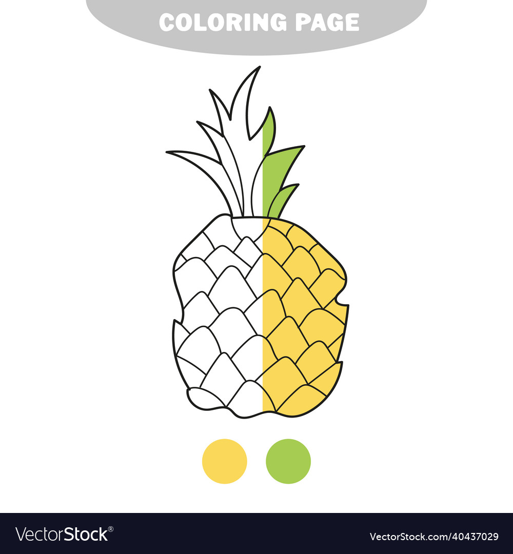 Simple coloring page the pineapple to be colored vector image