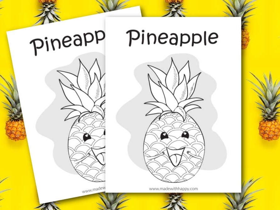 Free printable pineapple coloring page