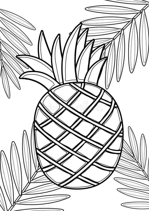 Pineapple coloring pages stock illustrations â pineapple coloring pages stock illustrations vectors clipart
