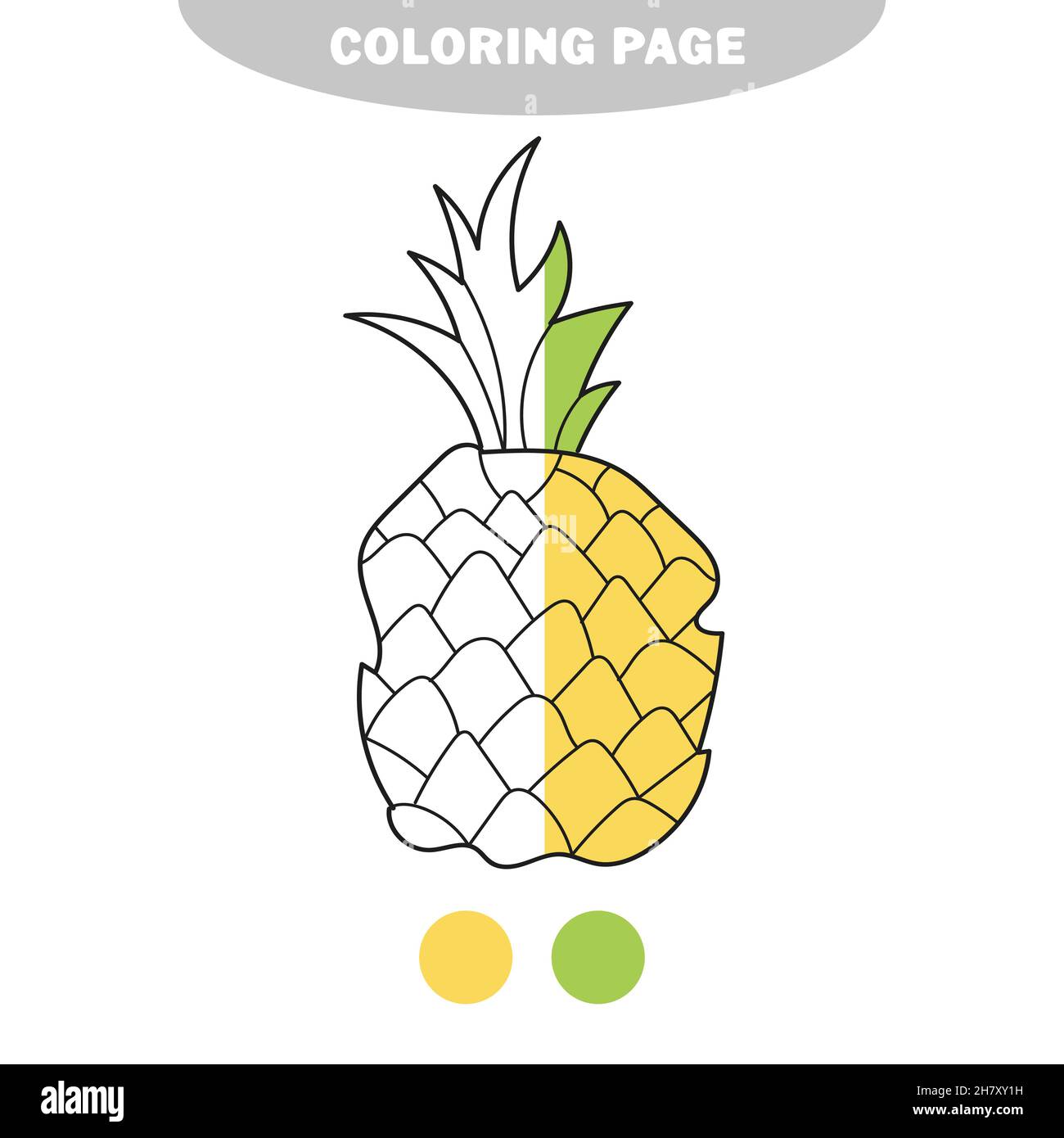 Pineapple coloring sheet black and white vector illustration stock vector image art