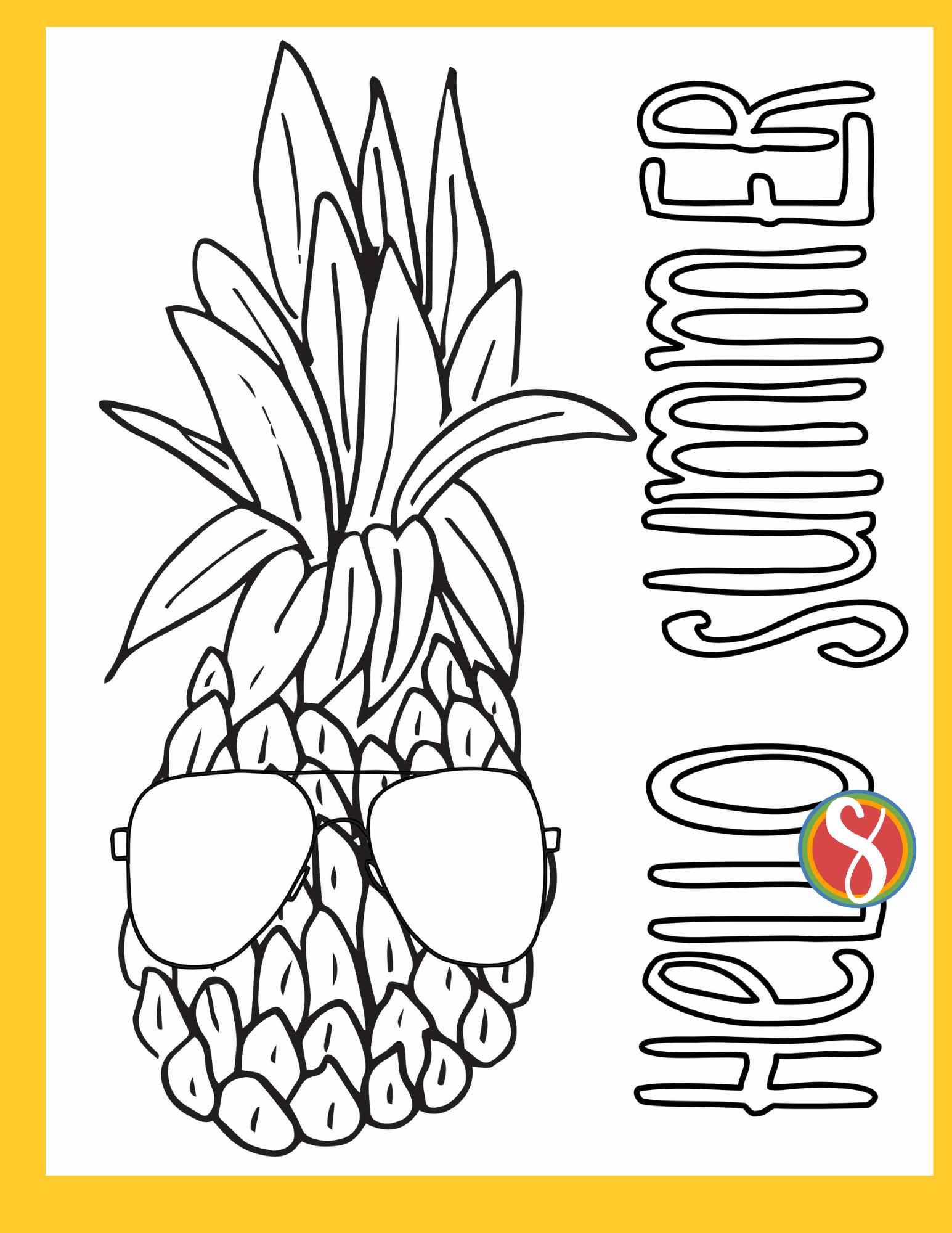 Free summer coloring pages â stevie doodles