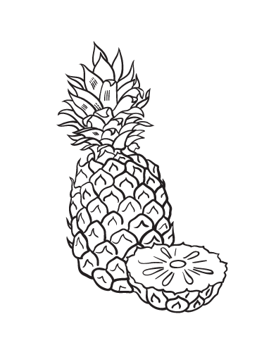 Free pineapple coloring page