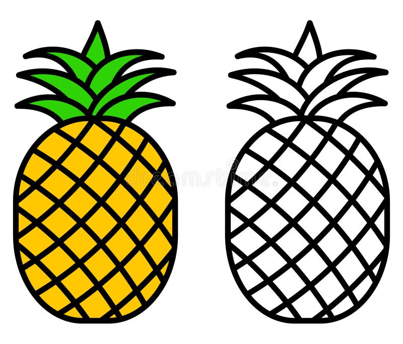 Pineapple coloring pages stock illustrations â pineapple coloring pages stock illustrations vectors clipart