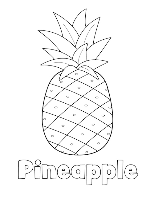 Pineapple coloring page