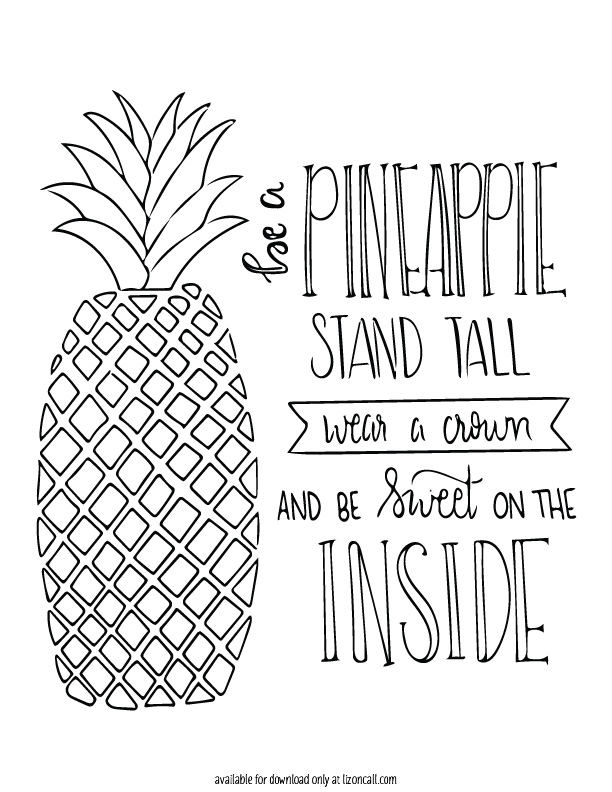 Free pineapple printable â liz on call