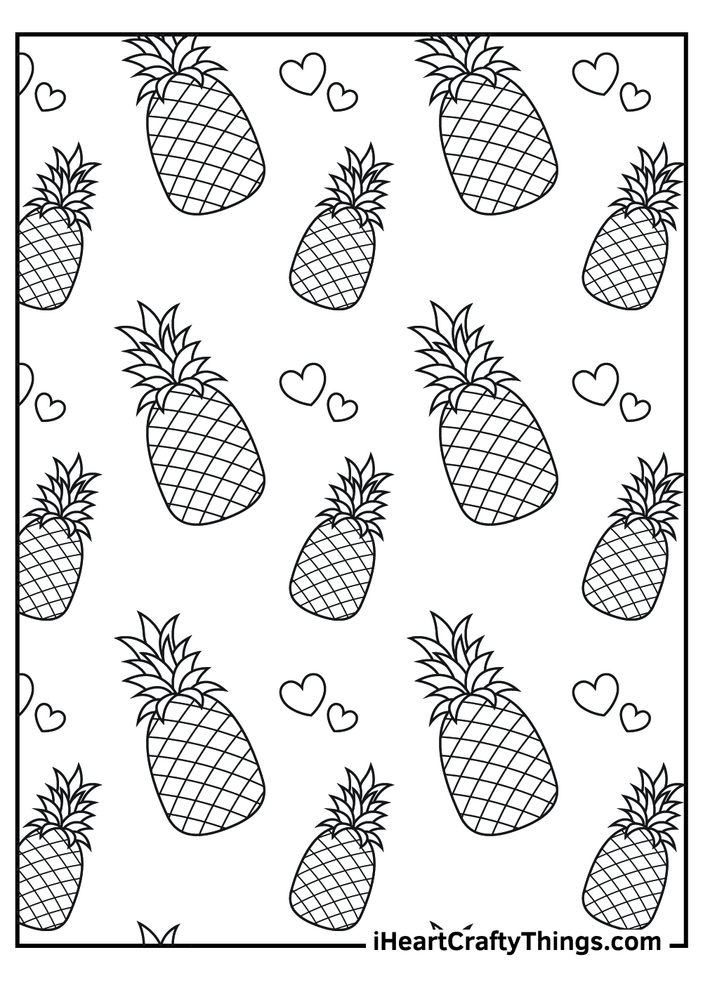 Pineapple coloring pages free printables