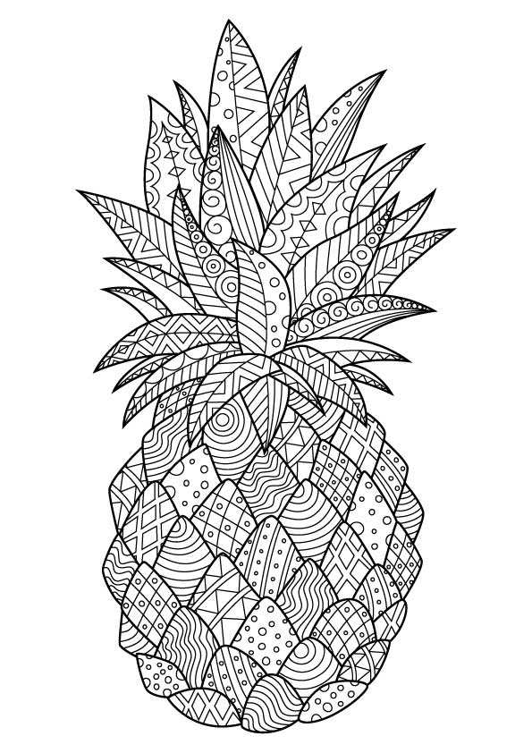 Pineapple for coloring peel and stick lif