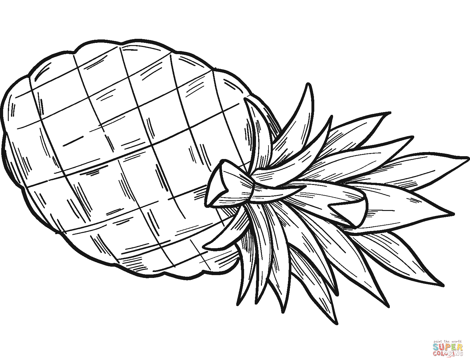 Pineapple coloring page free printable coloring pages