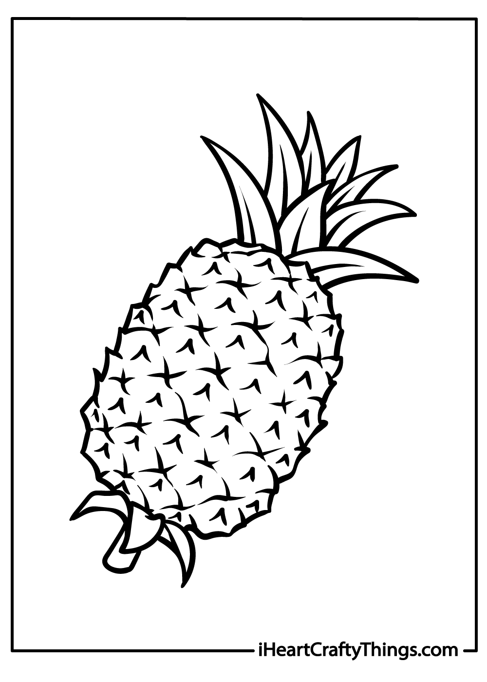 Pineapple coloring pages free printables