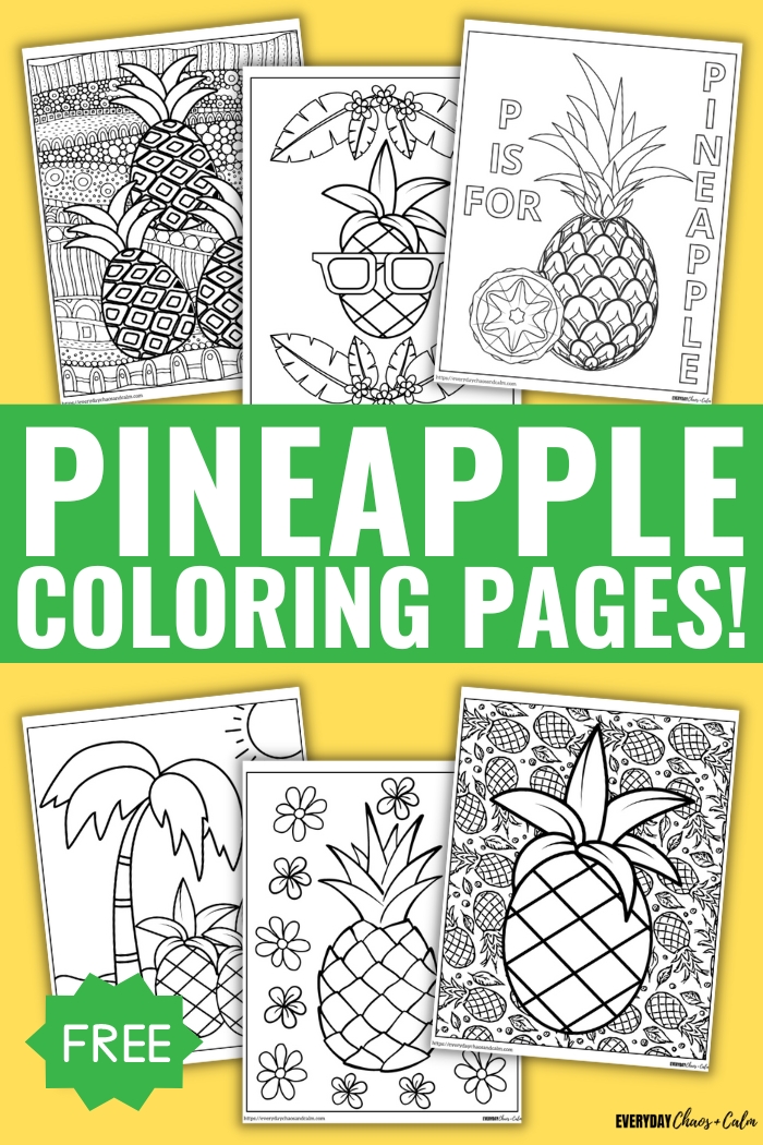 Free printable pineapple coloring pages