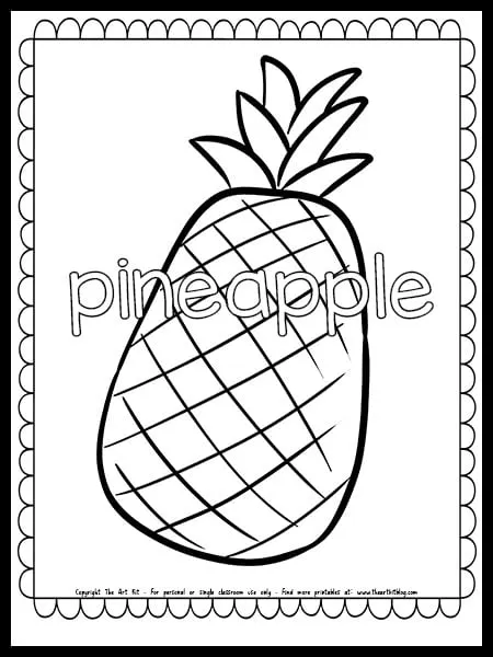 Pineapple coloring page free printable â the art kit