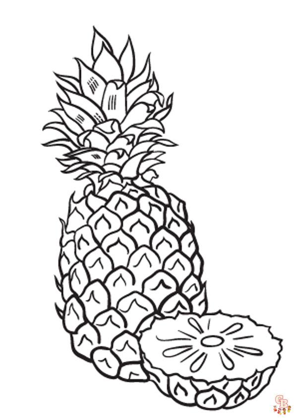 Pineapple coloring pages fun and free printable sheets for kids