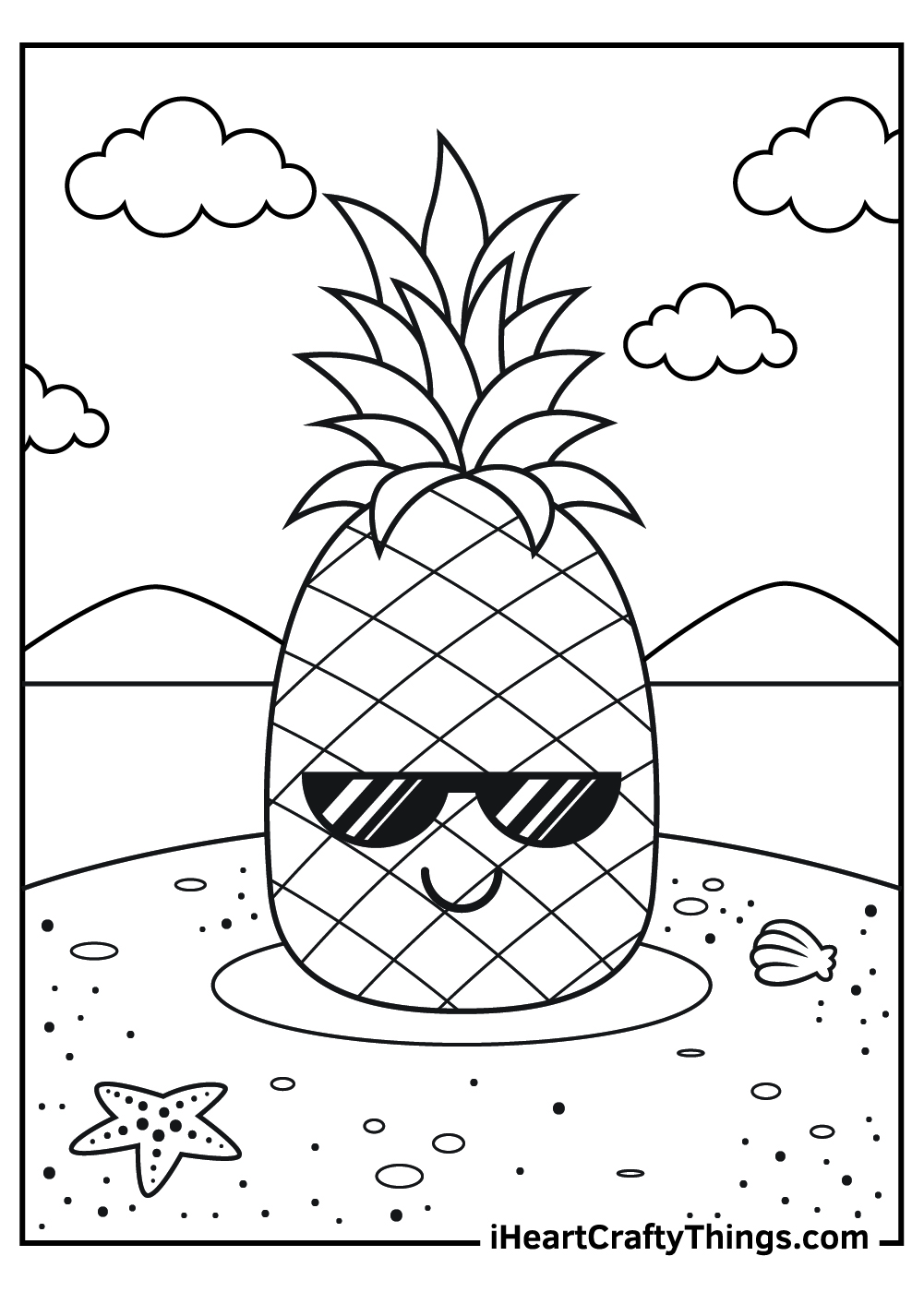 Pineapple coloring pages free printables