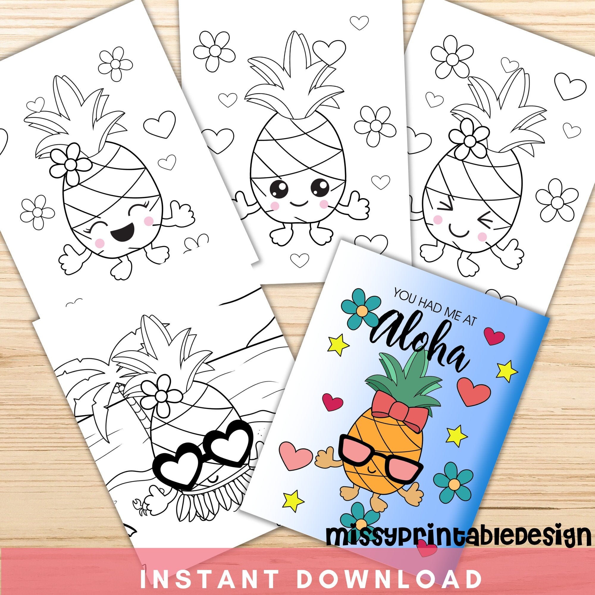 Kawaii pineapple coloring pages for kids printable pineapple coloring pages pineapple activity kids coloring sheets