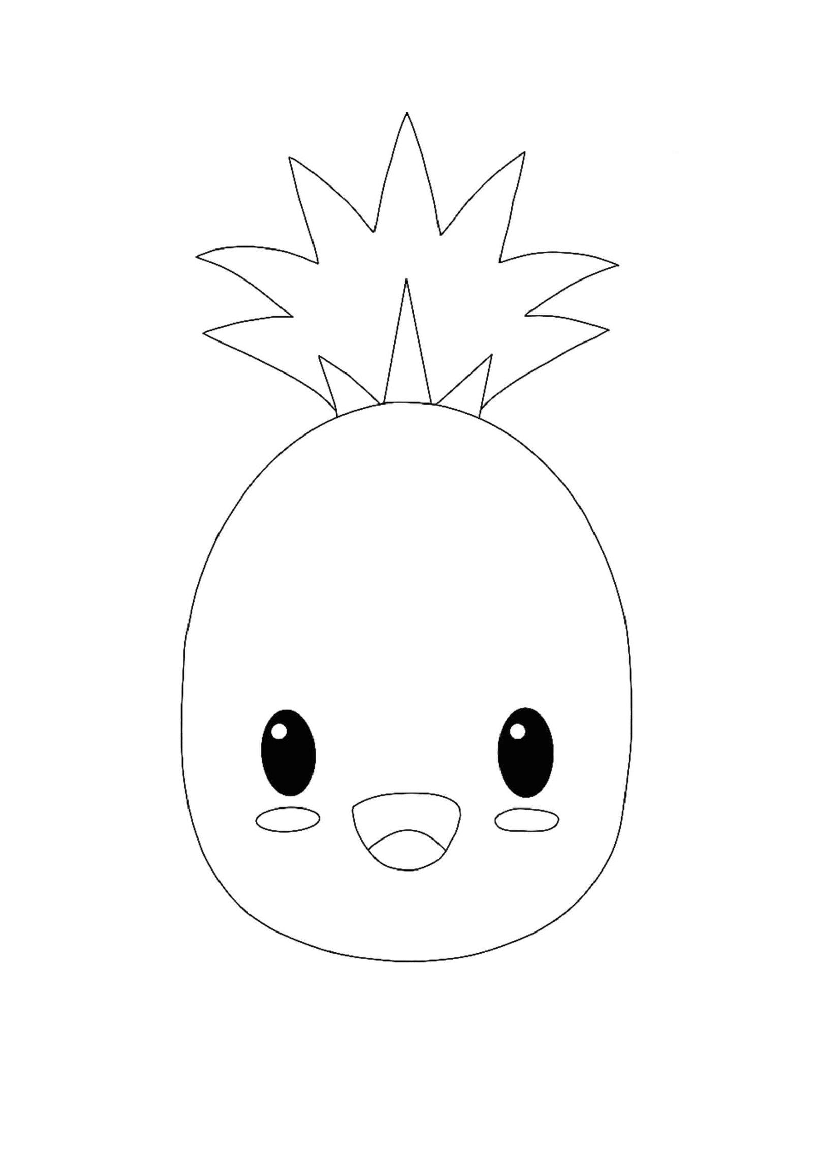 Kawaii pineapple coloring pages