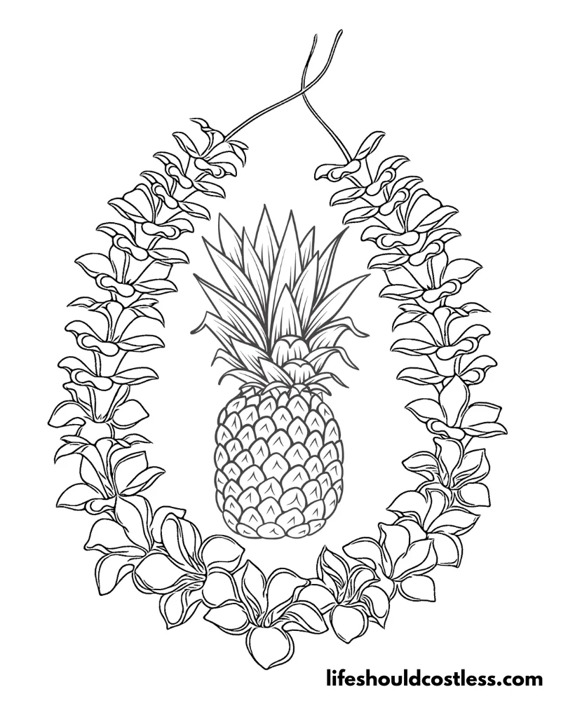 Pineapple coloring pages free printable pdf templates