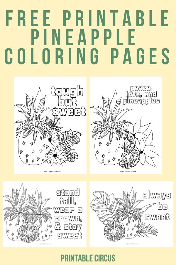 Free printable pineapple coloring pages