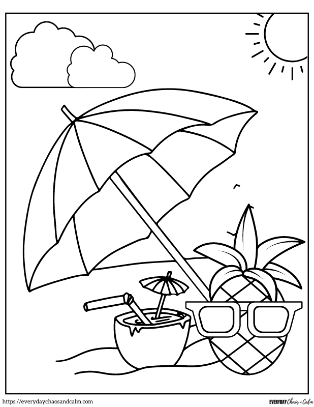 Free printable pineapple coloring pages