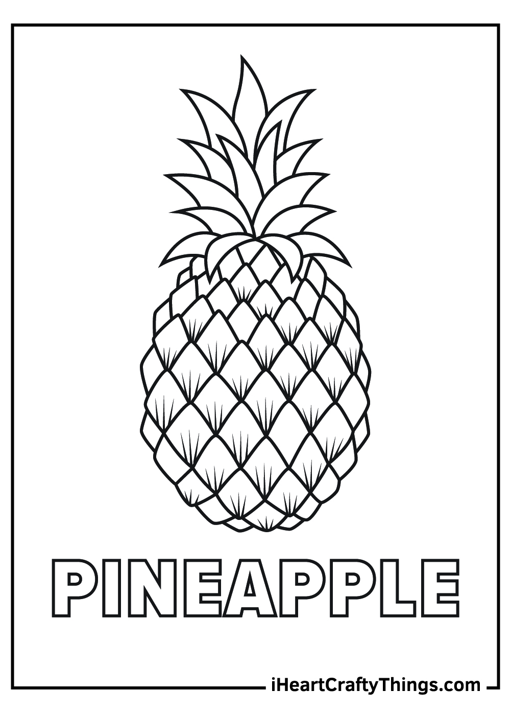 Pineapple coloring pages free printables