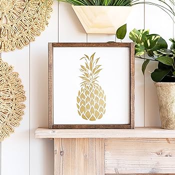 Pineapple stencil template for walls and crafts