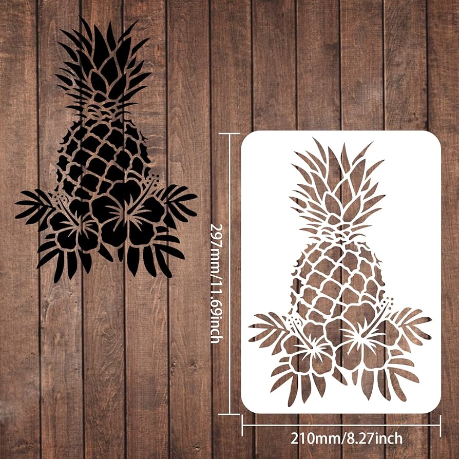 Fingerinspire pineapple stencil xinch reusable pineapple painting stencil pineapple stencil for painting fruit flowers stencil fruit theme stencil for painting on wood tile paper floor wall everything else