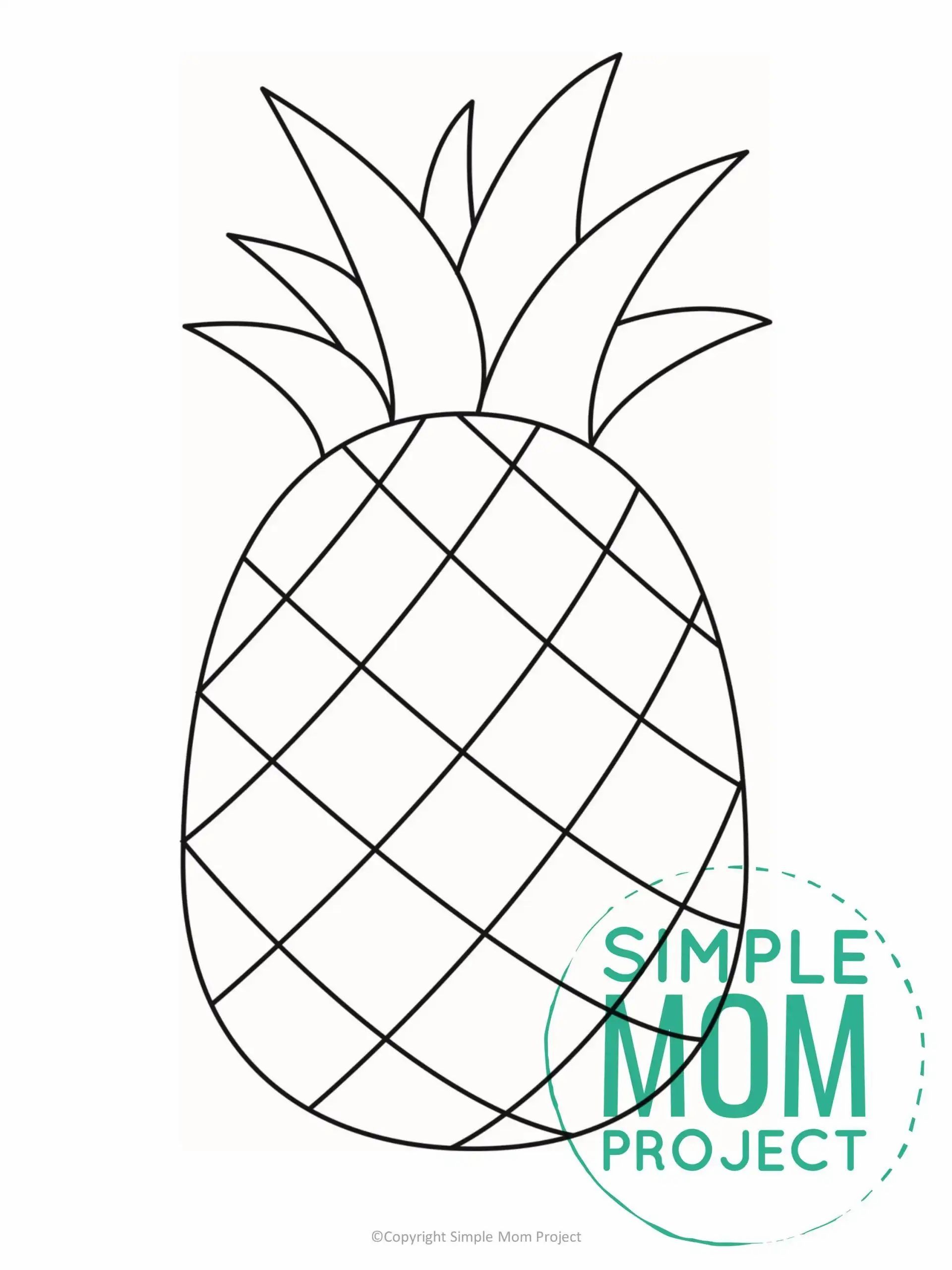 Free printable pineapple template pineapple template pineapple drawing pineapple crafts