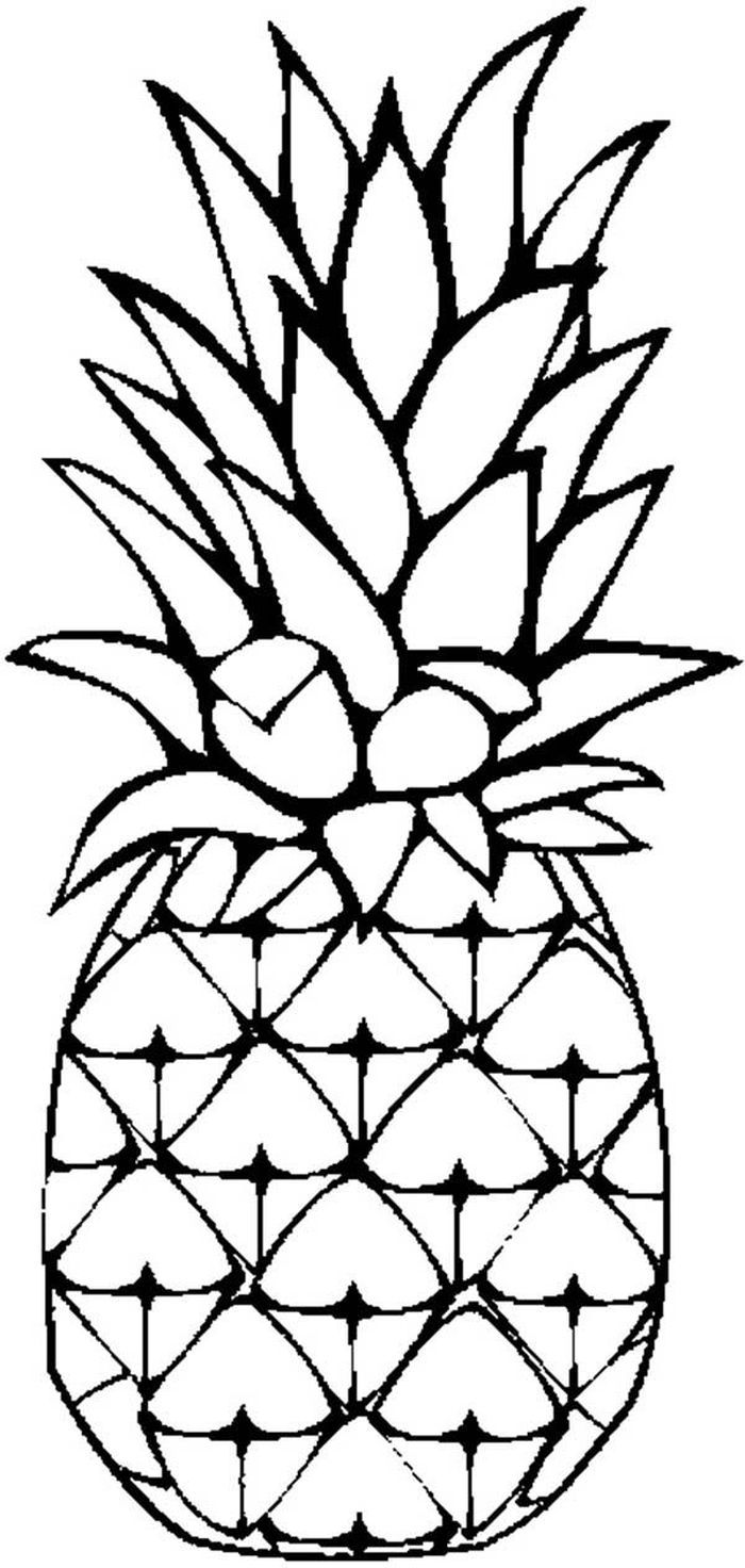 Printable pineapple coloring pages pdf