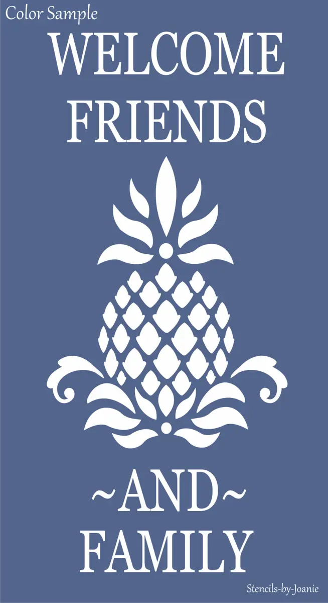 Joanie pineapple stencil colonial folk art historic wele friends diy sign