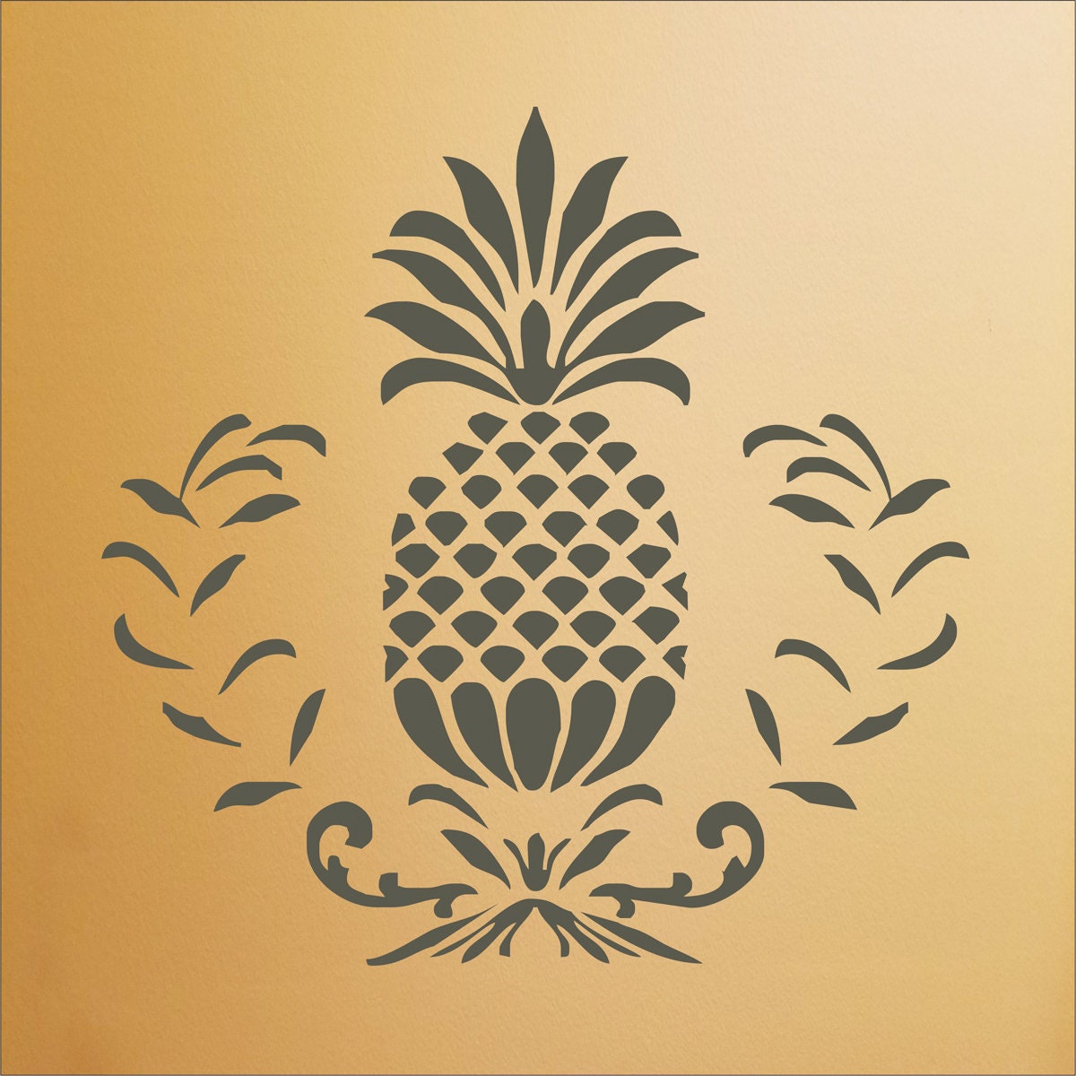 Pineapple stencil flourish stencil wele pineapple reusable primitive stencil pineapple flourish sizes