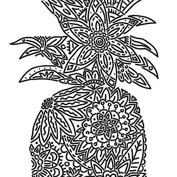 Pineapple stencil design art print for sale by lindsey fletcher