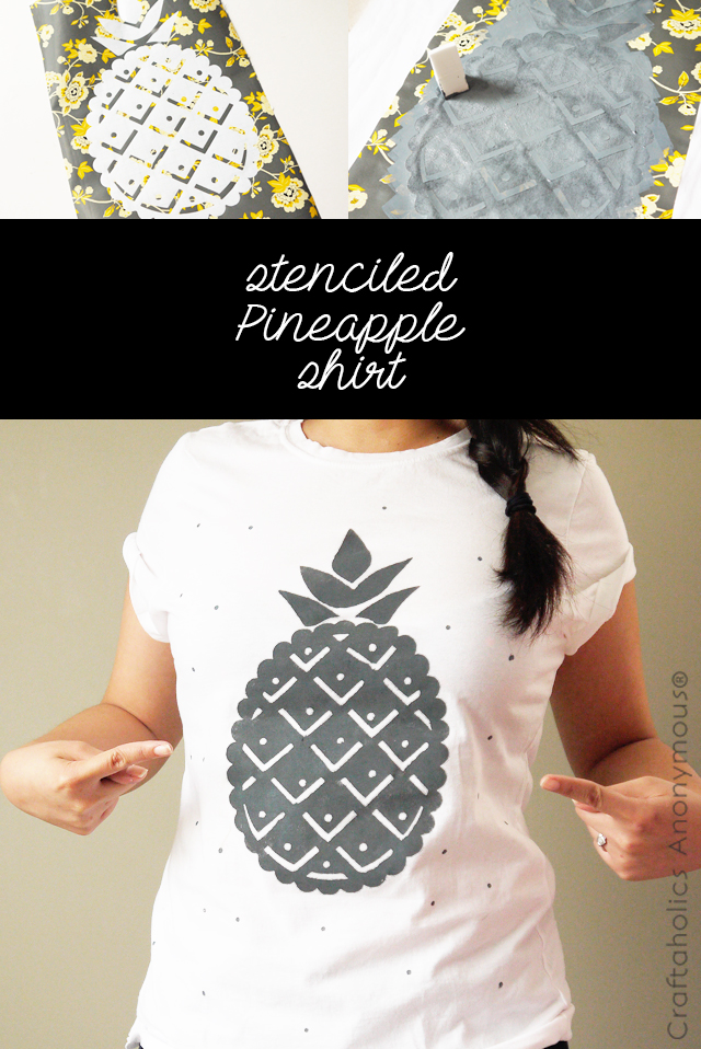 Craftaholics anonymous stenciled pineapple shirt