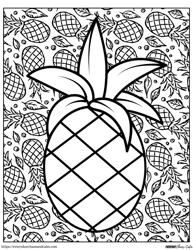 Free printable pineapple coloring pages