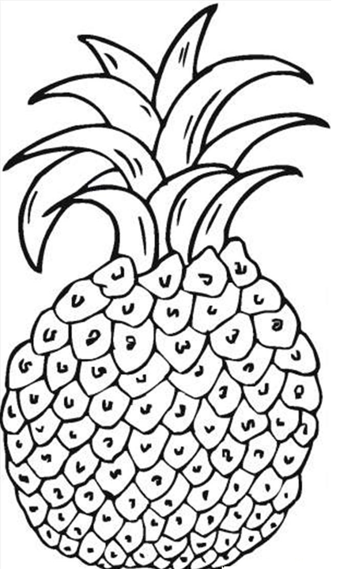 Free printable pineapple coloring pages for kids